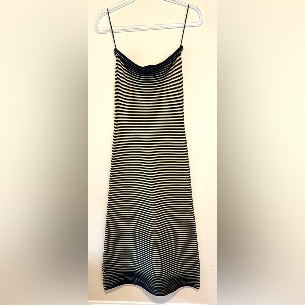 The Wolf Gang Sunmor knit striped maxi tube dress in noir - Picture 10 of 10